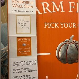 Reversible pumpkin Farm Wall Sign